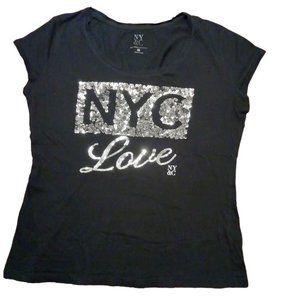 New York & Company | Women's | Sequined | Short Sleeved | Tee Shirt | Size: L